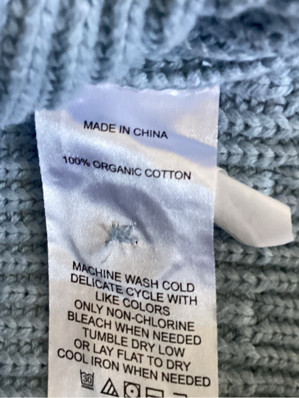 Quince Organic Cotton Fisherman Cardigan Oversized Sweater Sky Blue Size XS - Picture 9 of 9
